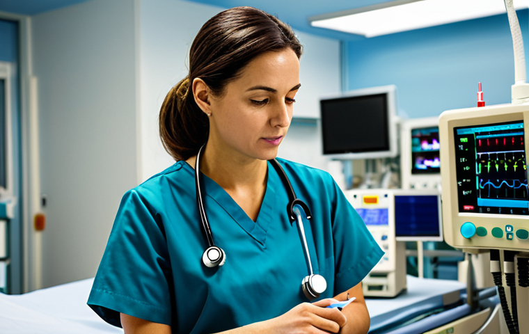 간호사의 전문 분야 선택 가이드 - "A dedicated nurse in a modern Italian hospital, fully clothed in a professional uniform, compassion...