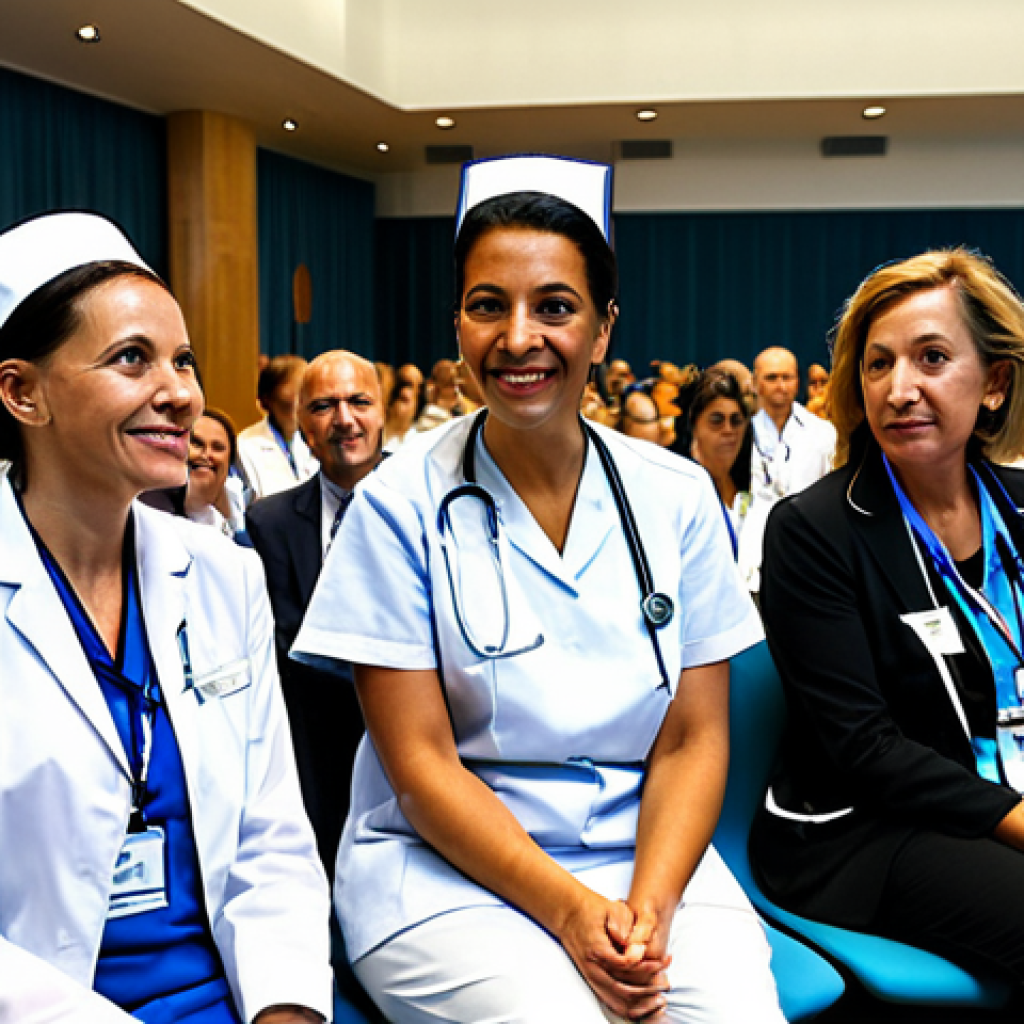 간호사의 해외 인턴십 성공 사례 - International Nursing Conference**
"A diverse group of fully clothed nurses attending a professiona...