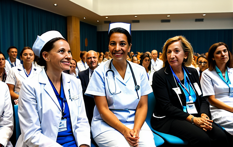 간호사의 해외 인턴십 성공 사례 - International Nursing Conference**
"A diverse group of fully clothed nurses attending a professiona...