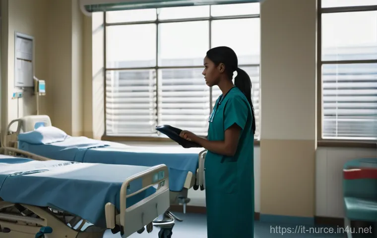 병동 간호사 업무 루틴 - **Prompt Title: The Dawn of the Ward: Handover and Preparation**
    "An atmospheric, realistic imag...