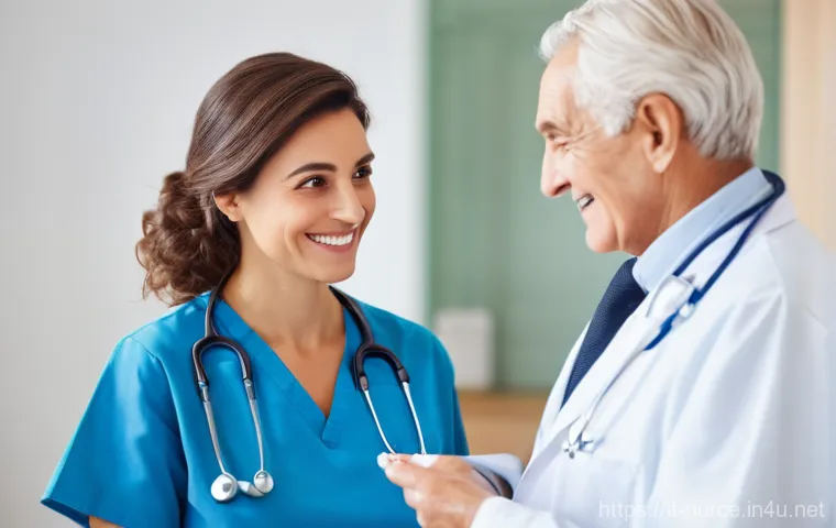 간호사 자격증 종류와 활용 - **Prompt:** A compassionate and skilled Italian nurse, female, in her mid-30s, with a warm smile and...