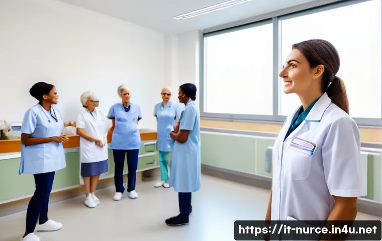 간호사 이직 성공 사례 - A professional Italian nurse in a modern hospital setting in Milan, wearing a crisp white uniform wi...