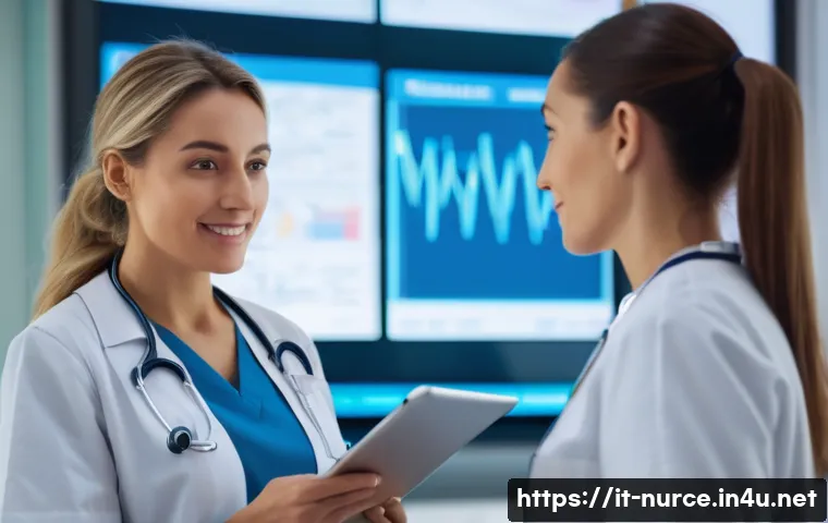 간호사 연봉 협상 팁 - A professional female nurse in a modern Italian hospital setting, wearing clean, well-fitted scrubs ...