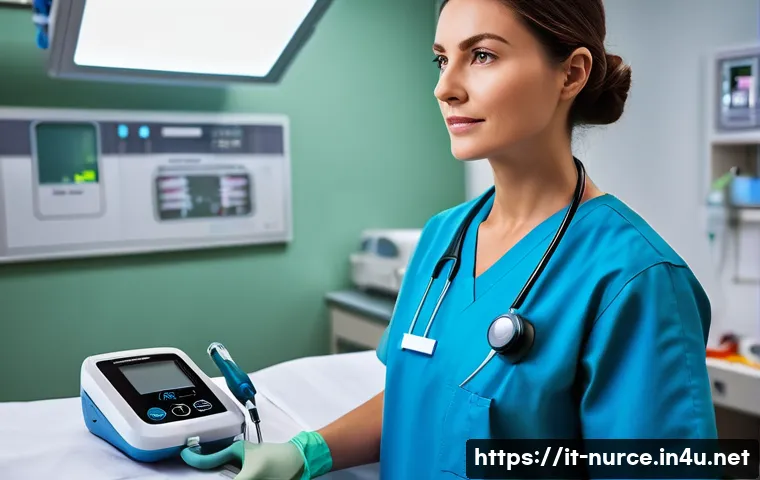 간호사의 필수 의료 장비 목록 - A professional nurse in a well-lit Italian hospital emergency room wearing a high-quality medical un...