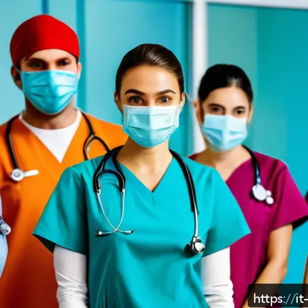 간호사 인턴십 프로그램 정보 - A modern Italian hospital nursing internship scene showing a diverse group of nursing students weari...