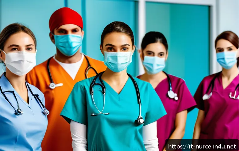 간호사 인턴십 프로그램 정보 - A modern Italian hospital nursing internship scene showing a diverse group of nursing students weari...