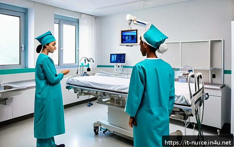 간호사 신규 교육 프로그램 - A modern nursing training simulation room in an Italian hospital setting, featuring young newly grad...