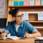 Home 16 간호사 국가고시 준비 방법 - A focused young Italian nursing student sitting at a wooden desk in a cozy, well-lit study room fill...